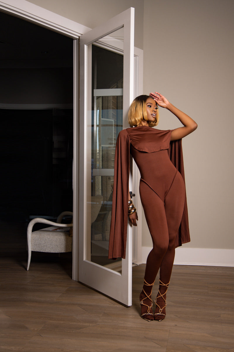 Off-Shoulder Draped Jumpsuit