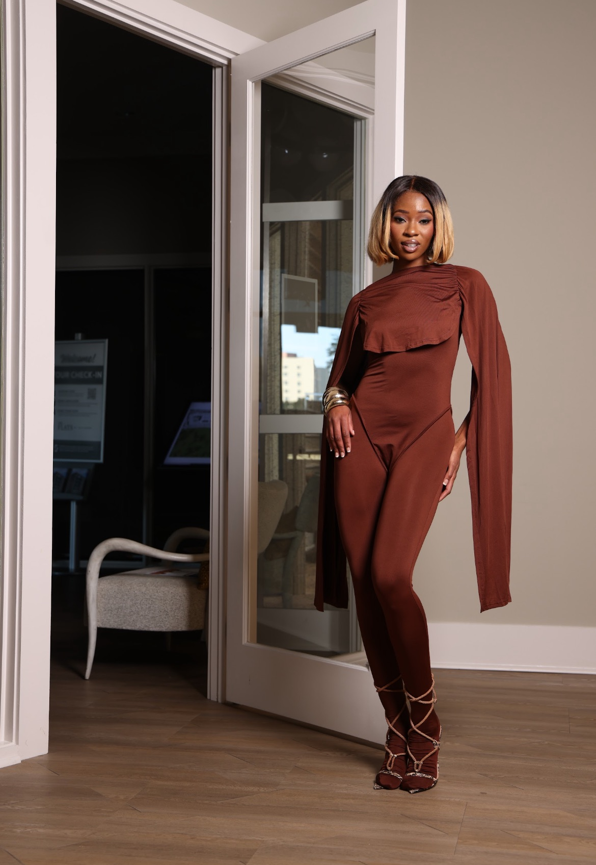 Off-Shoulder Draped Jumpsuit